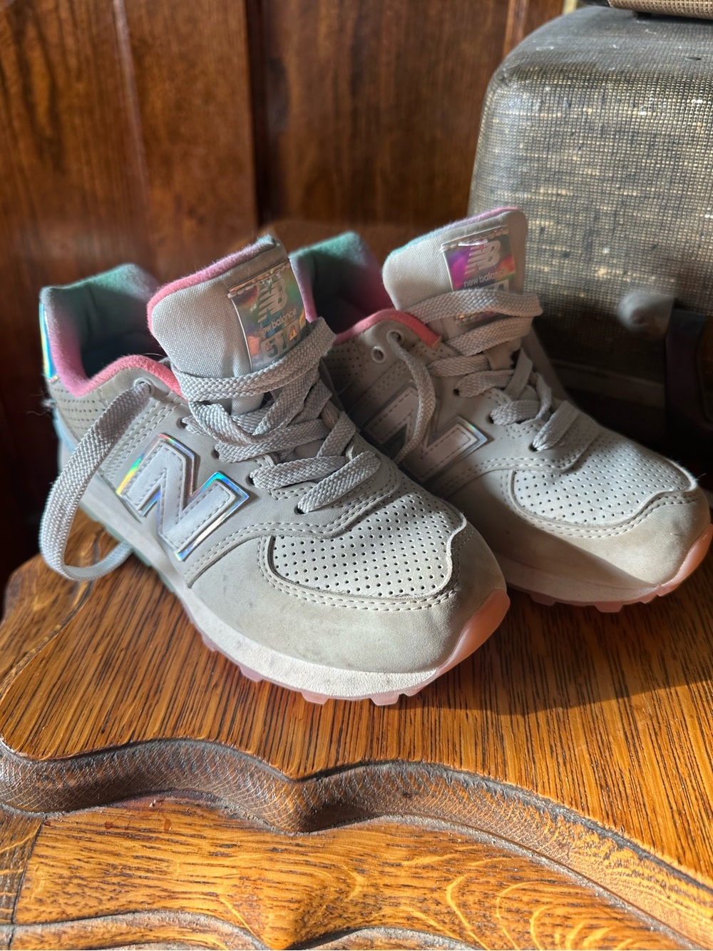 New Balance 574 Athletic Shoe - Little Kid Grey / Multicolor